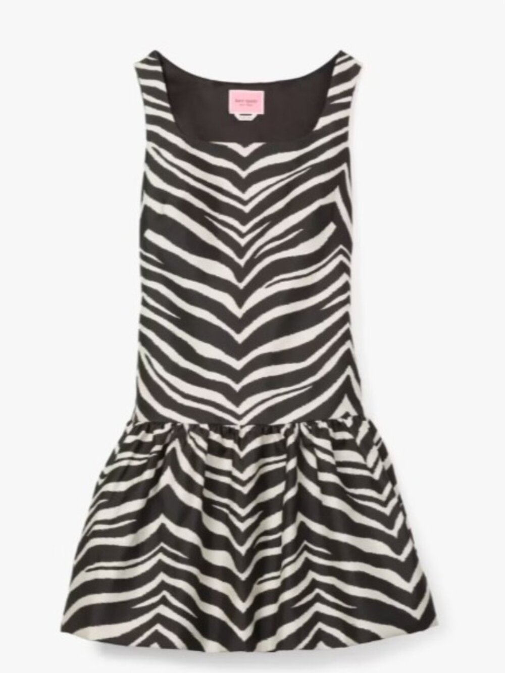 Kate Spade Bold Zebra Taffeta Shift Dress In Stone Path Size 10 New
